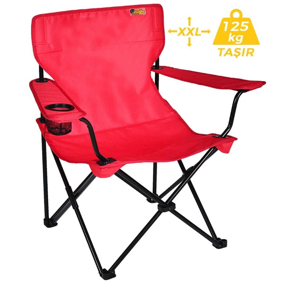 FUNKY CHAIRS Kırmızı Katlanabilir Kamp Sandalyesi