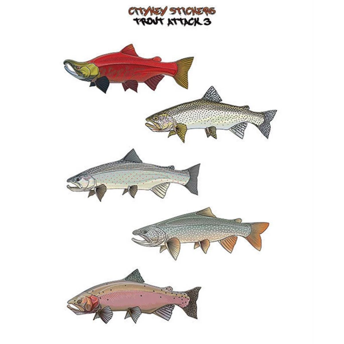 CITYKEY STICKERS Trout Attack 3 Serisi Balık Figürü Sticker