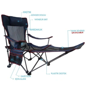 FUNKY CHAIRS Lazy 3 Pozisyonlu Yatabilen Kamp Sandalyesi