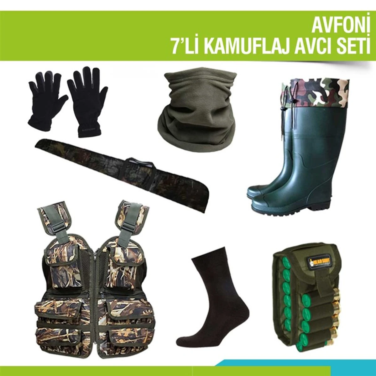 AVFONİ 7'li Kamuflaj Avcı Seti - 40/41