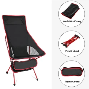 FUNKY CHAIRS Ultralight High 1180 gr Katlanır Kamp Sandalyesi Kırmızı