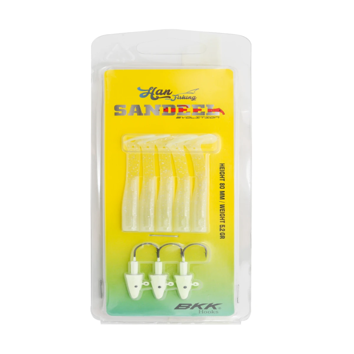 HANFISH Sandeel 8 cm 5.2 gr 5+3 Silikon Yem SL-806 Glow