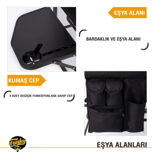FUNKY CHAIRS Extra Katlanabilir XL Kamp Koltuğu - Siyah