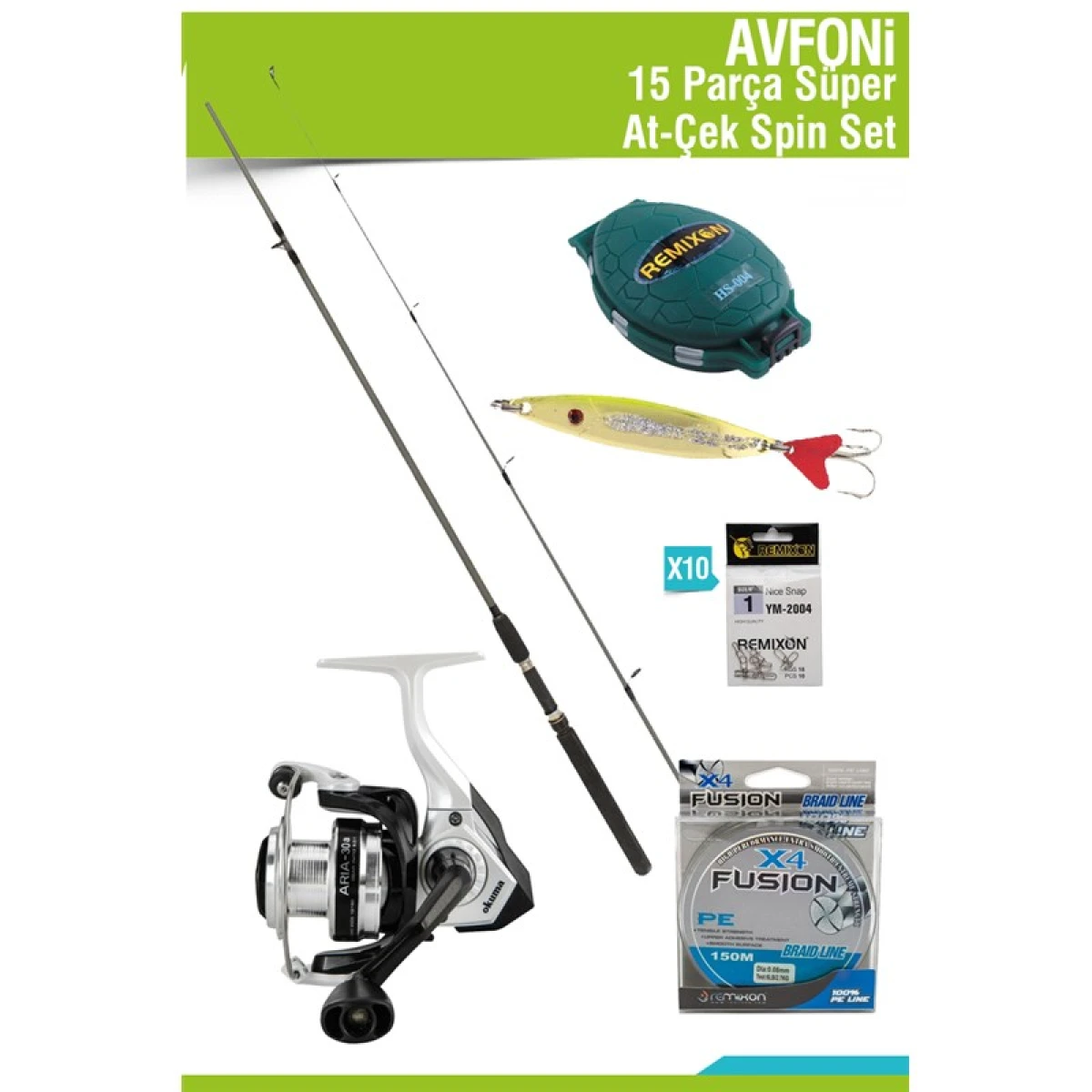 AVFONI 15 Parça Süper At-Çek Spin Set