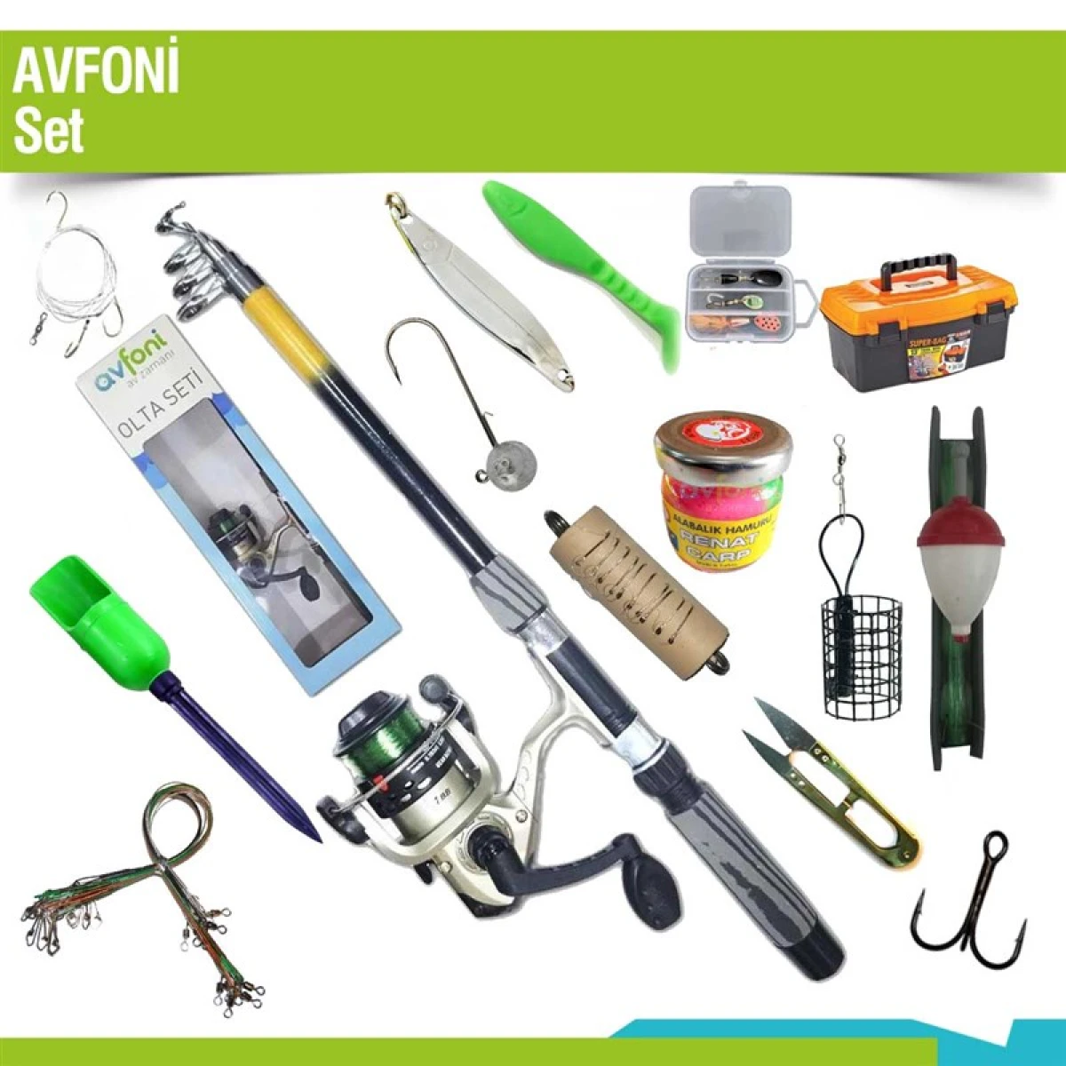 AVFONİ 45 Parça Çantalı Hobi Balık Seti