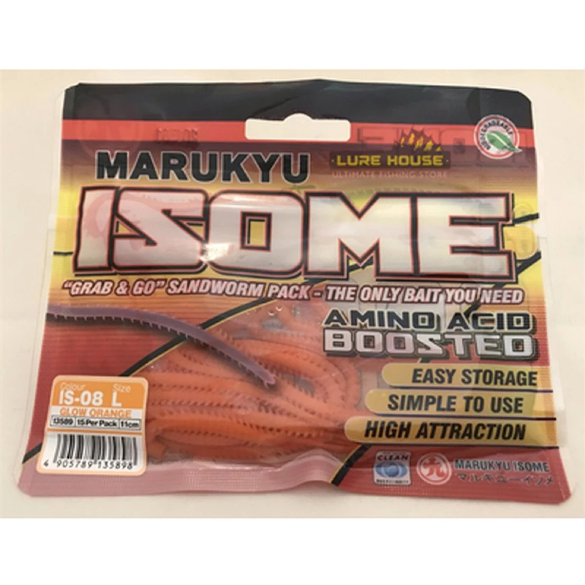 MARUKYU Power Isome Large 11cm Silikon Yem - Glow Orange