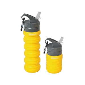 NURGAZ Silikon 0.75 Lt Katlanabilir Matara NG 185 YEŞİL - Sarı