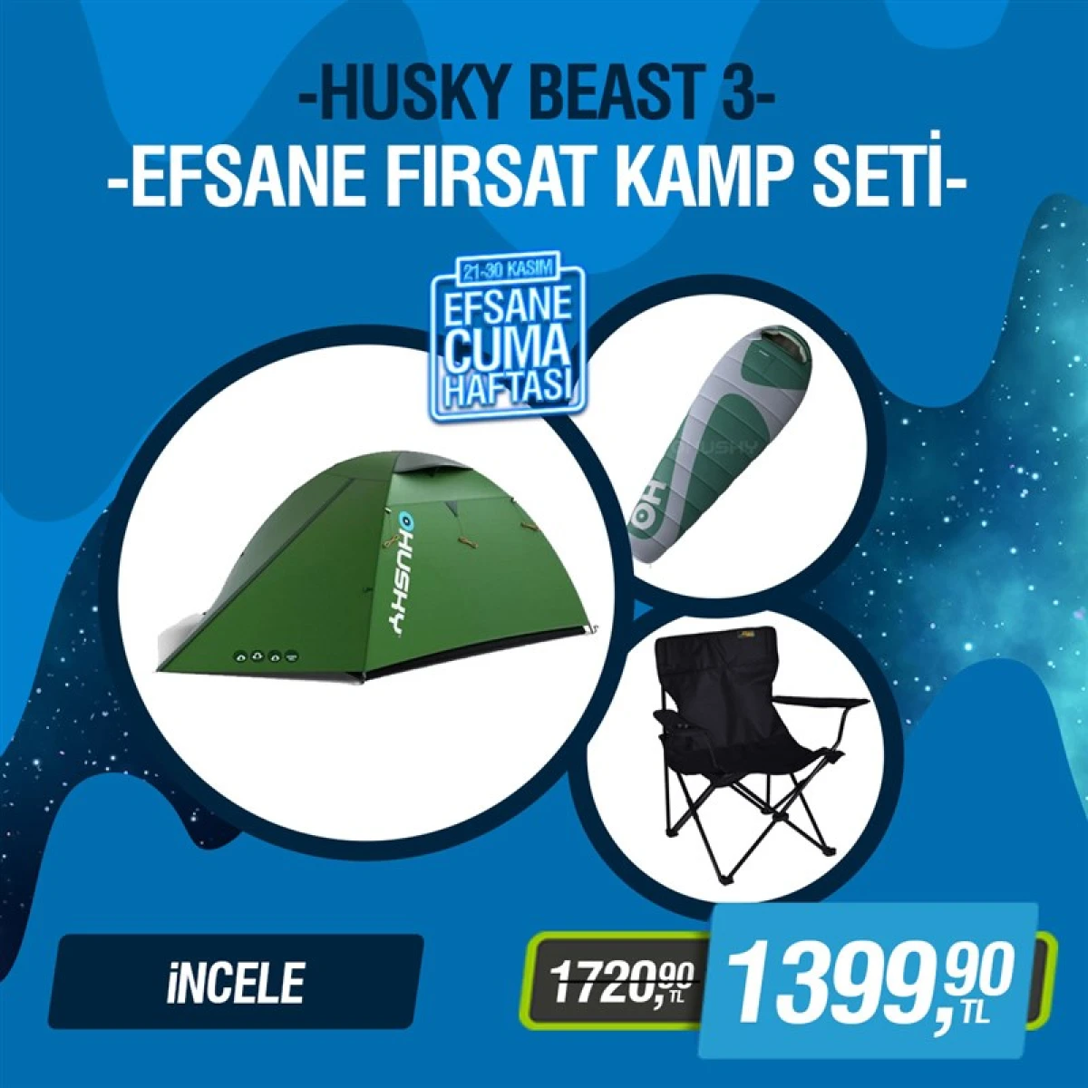 HUSKY Beast 3 Efsane Fırsat Kamp Seti
