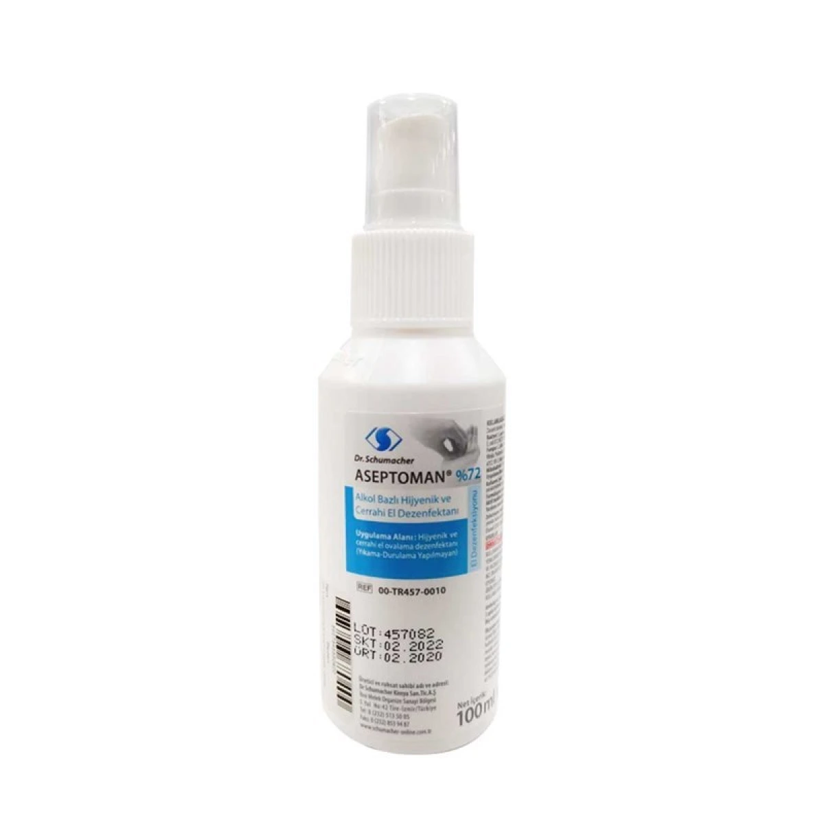 Dr.Schumacher Aseptoman 100 ml Sprey El ve Cilt Dezenfektanı