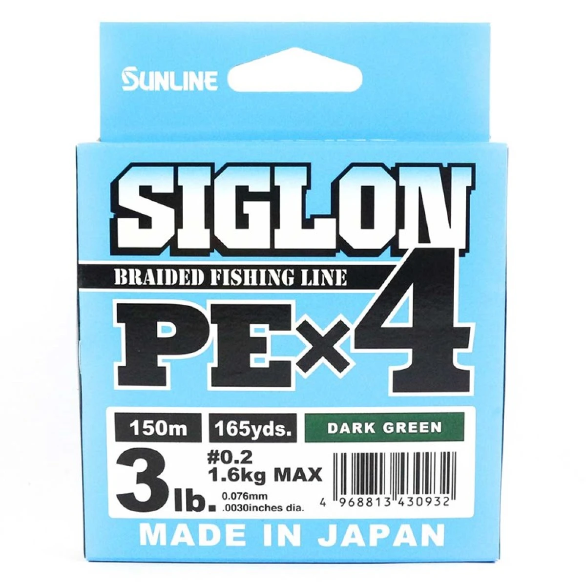 SUNLINE Siglon Braid Pe x4  150 Metre İp Olta Misinası Koyu Yeşil 3 Lb 1.6 Kg 0.076 mm