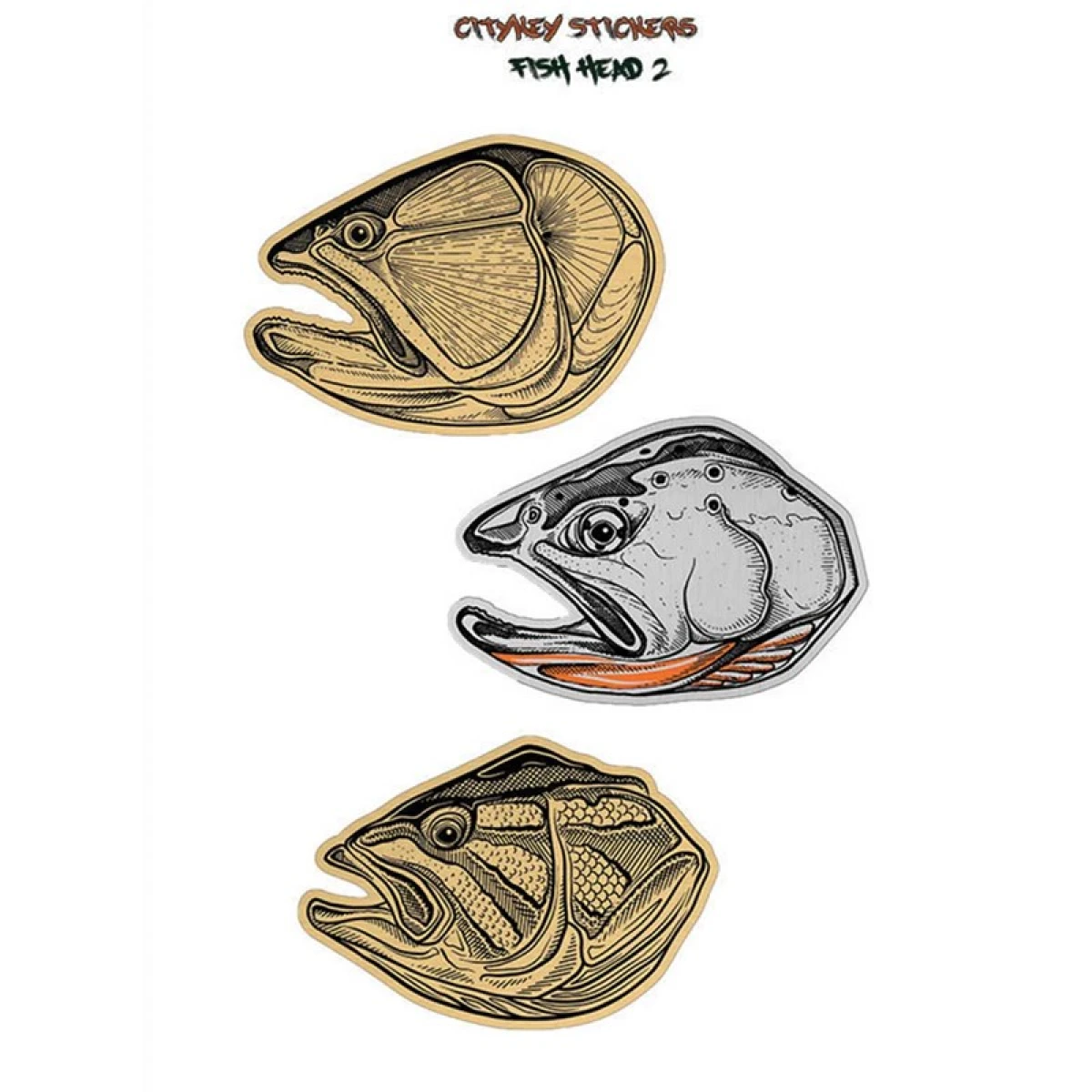 CITYKEY STICKERS Fish Head 2 Serisi Balık Figürü Sticker