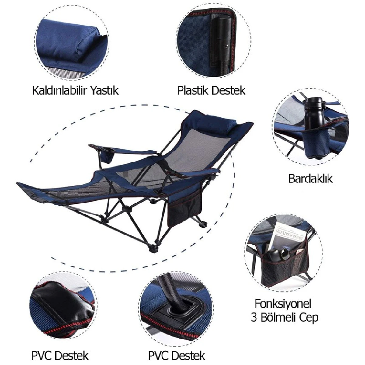 FUNKY CHAIRS Lazy 3 Pozisyonlu Yatabilen Kamp Sandalyesi