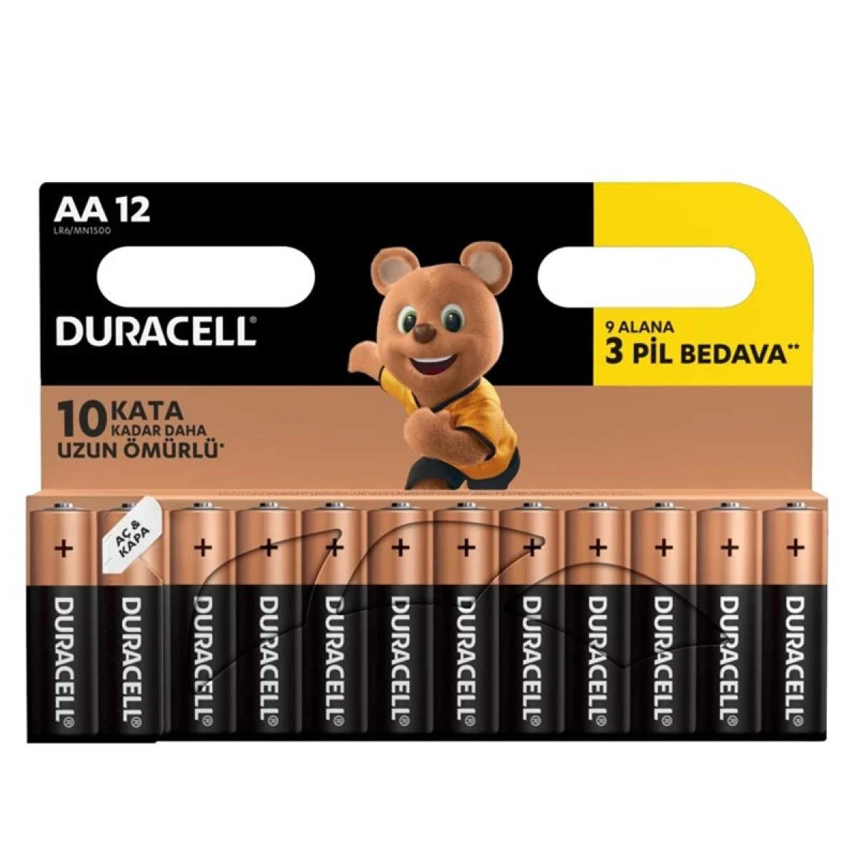 DURACELL Alkalin AA Piller 12 Li Paket
