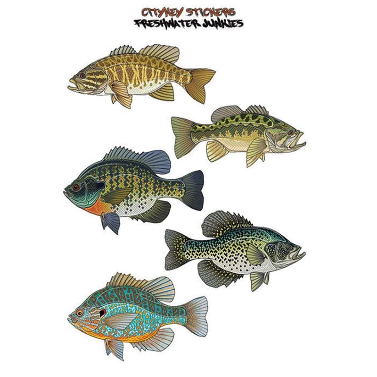 CITYKEY STICKERS Freshwater Junkies Serisi Balık Figürü Sticker