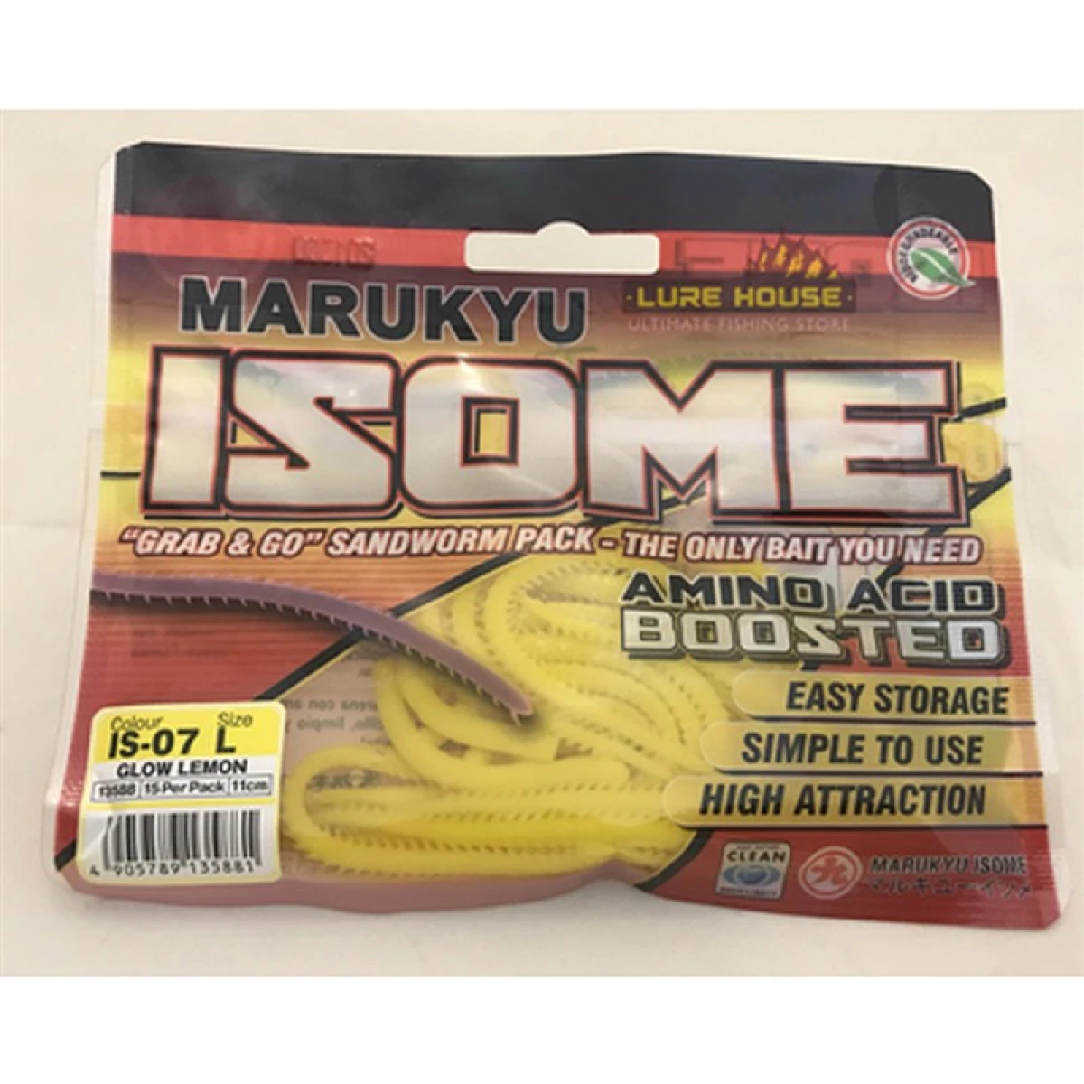 MARUKYU Power Isome Large 11cm Silikon Yem - Glow Lemon