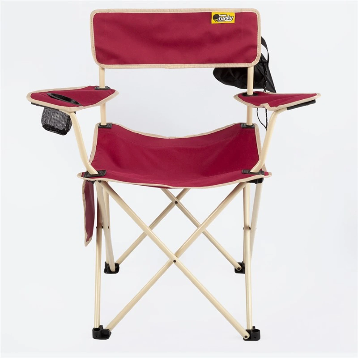 FUNKY CHAIRS Camper Katlanabilir Kamp Piknik Sandalyesi - Bordo/Krem