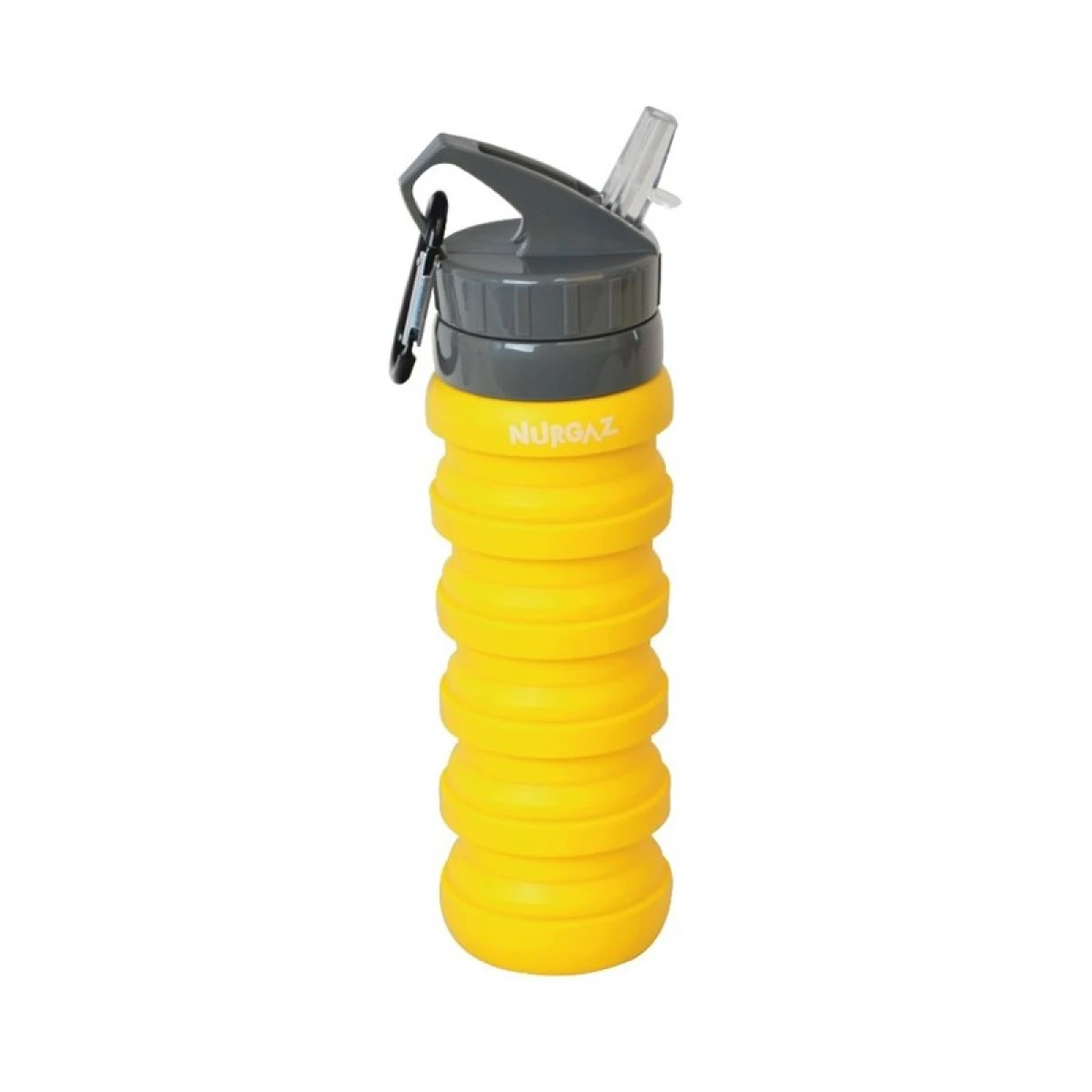 NURGAZ Silikon 0.75 Lt Katlanabilir Matara NG 185 YEŞİL - Sarı
