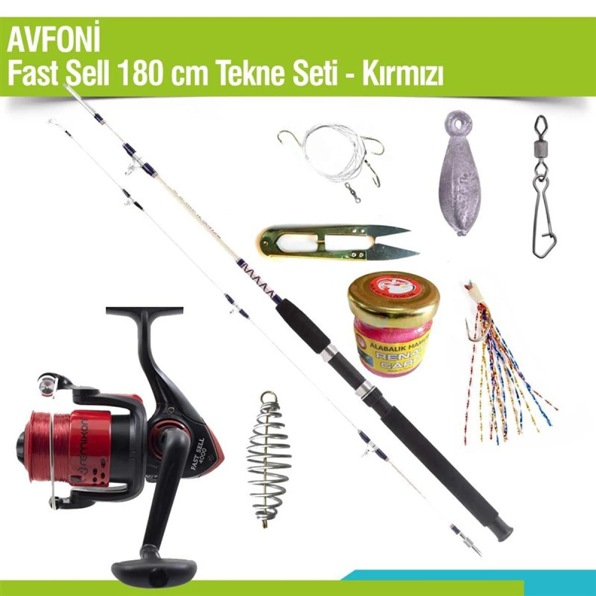 AVFONİ Fast Sell 180 cm Tekne Seti - Kırmızı