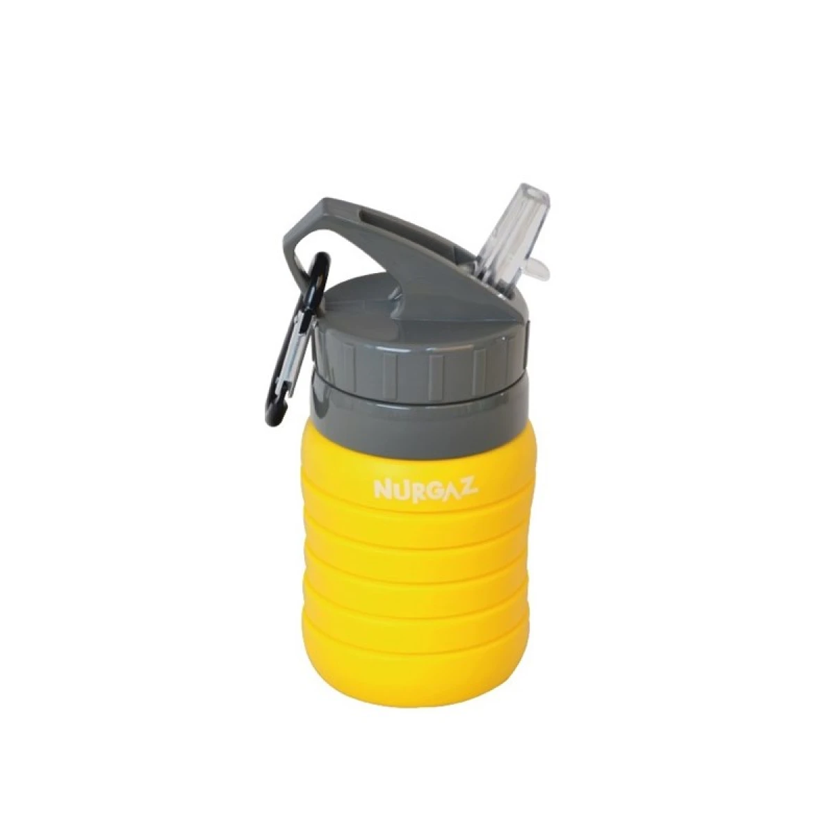 NURGAZ Silikon 0.75 Lt Katlanabilir Matara NG 185 YEŞİL - Sarı