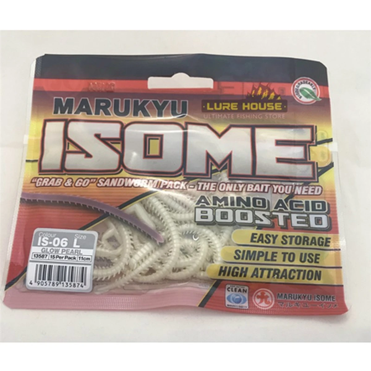 MARUKYU Power Isome Large 11cm Silikon Yem - Glow Pearl