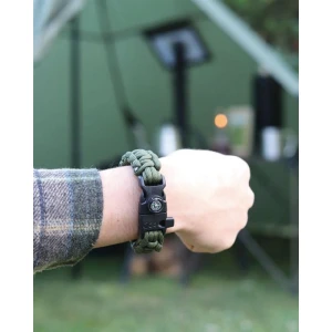 NURGAZ Magnezyumlu Pusulalı Paracord Bileklik Yeşil NG PİB-Y