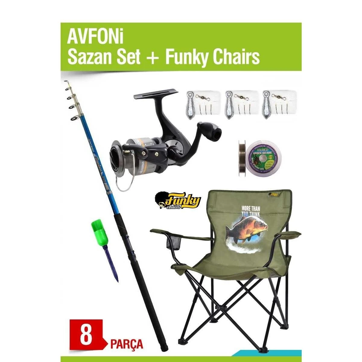 AVFONI Funky Sandalyeli Sazan Seti