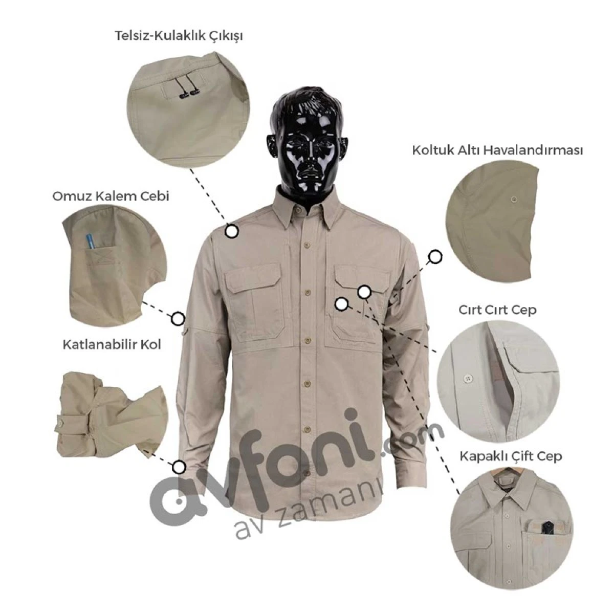 N.M TACTICAL Protection Taktik Gömlek - Kum Beji - S