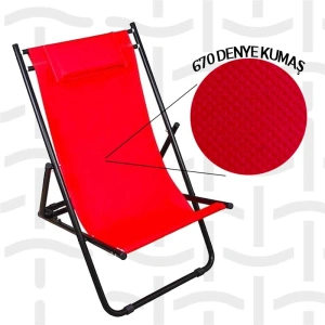 FUNKY CHAIRS Katlanır 5 Kademeli Plaj Şezlong Sandalye - Açık Mavi
