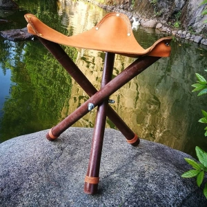 FUNKY CHAIRS Bushcraft Katlanır Deri Tabure