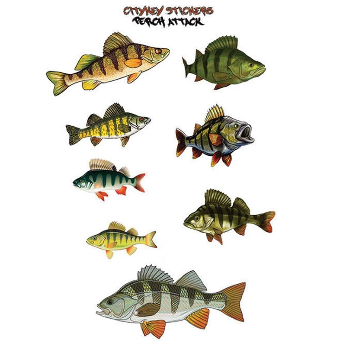 CITYKEY STICKERS Perch Attack Serisi Balık Figürü Sticker