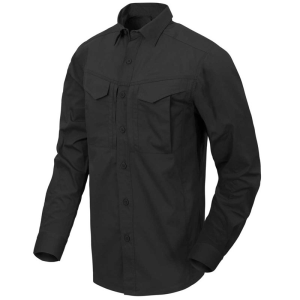 HELIKON TEX Defender Mk2 Shirt Long Sleeve - Polycotton Ripstop BLACK
