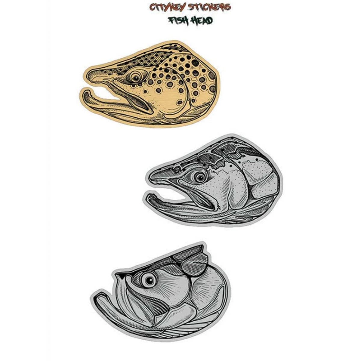 CITYKEY STICKERS Fish Head Serisi Balık Figürü Sticker
