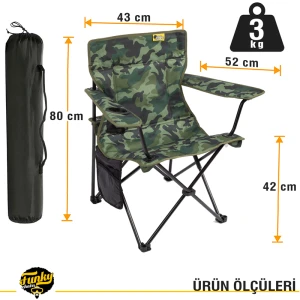 FUNKY CHAIRS V2 Yeşil Kamuflaj Lüks Kamp Sandalyesi