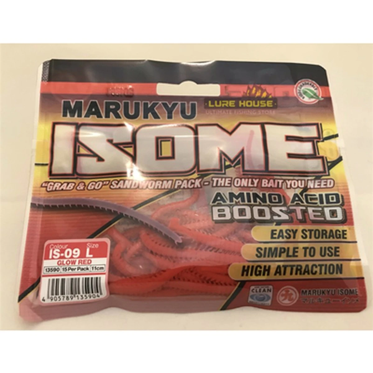 MARUKYU Power Isome Large 11cm Silikon Yem - Glow Red