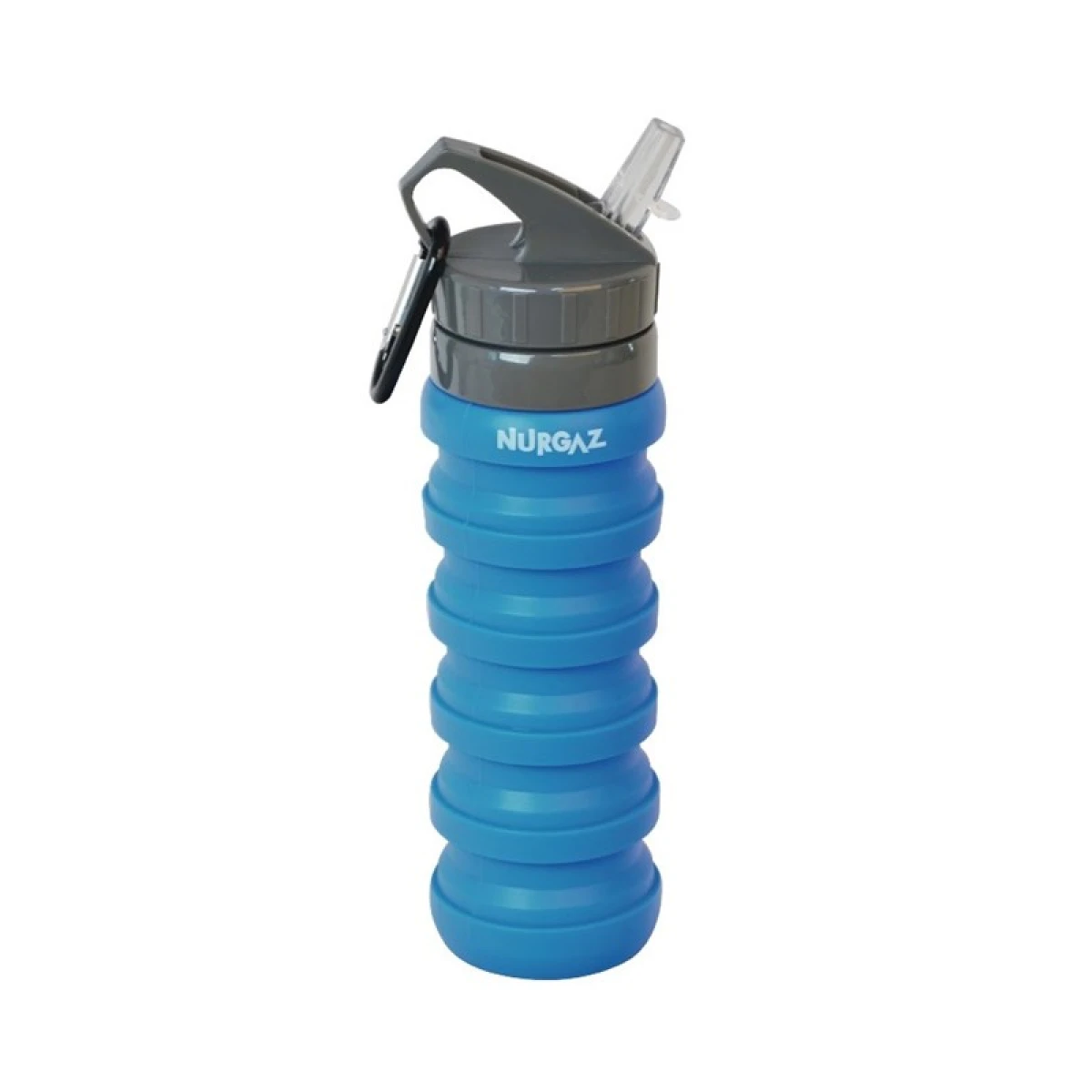 NURGAZ Silikon 0.75 Lt Katlanabilir Matara NG 185 YEŞİL - Mavi
