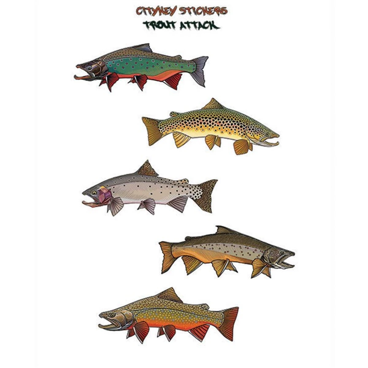 CITYKEY STICKERS Trout Attack Serisi Balık Figürü Sticker