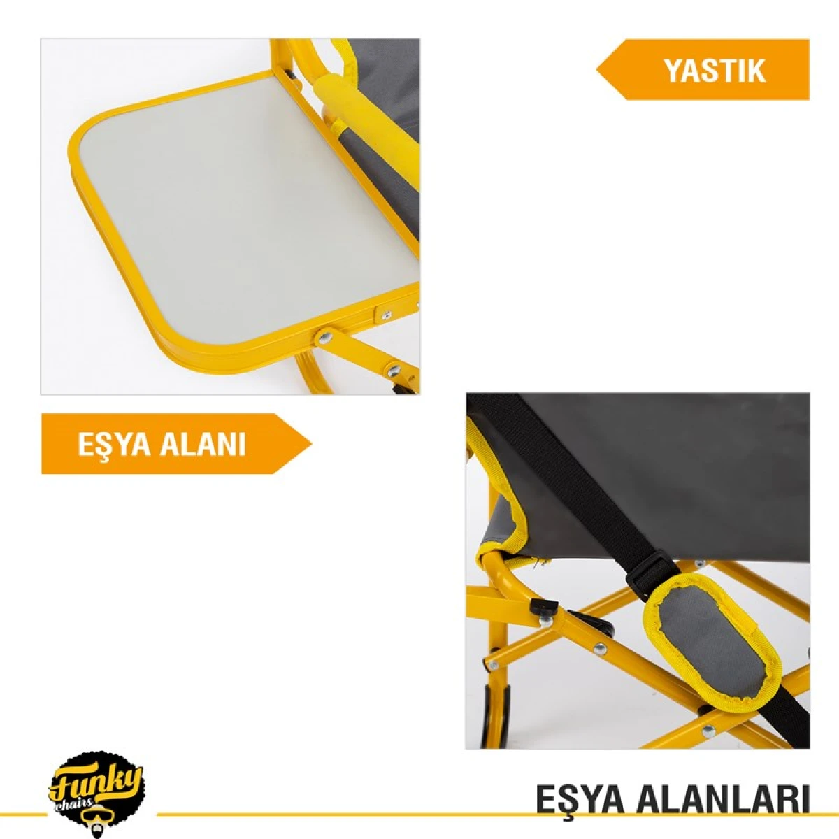 FUNKY CHAIRS Extra Katlanabilir XL Kamp Koltuğu - Sarı