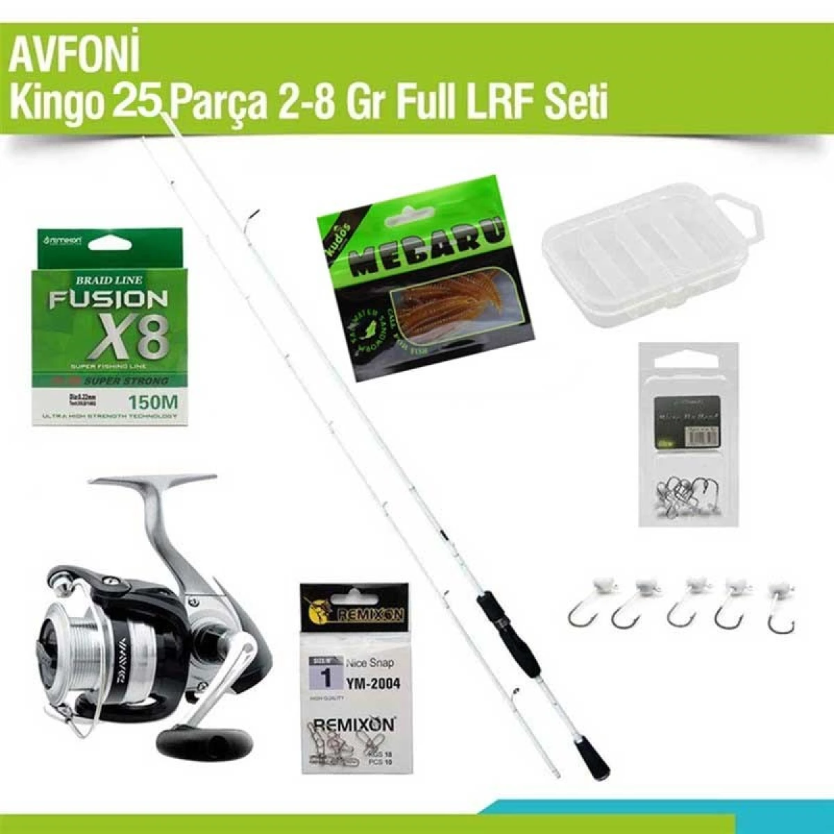 AVFONİ Kingo 25 Parça 2-8 Gr Full LRF Seti