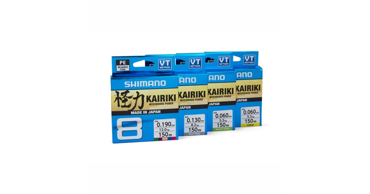 SHIMANO Kairiki 8 Tresse De Pêche – 150 M, 0,190 Mm, Résistance 12 Kg, Jaune, Qualité SHIMANO