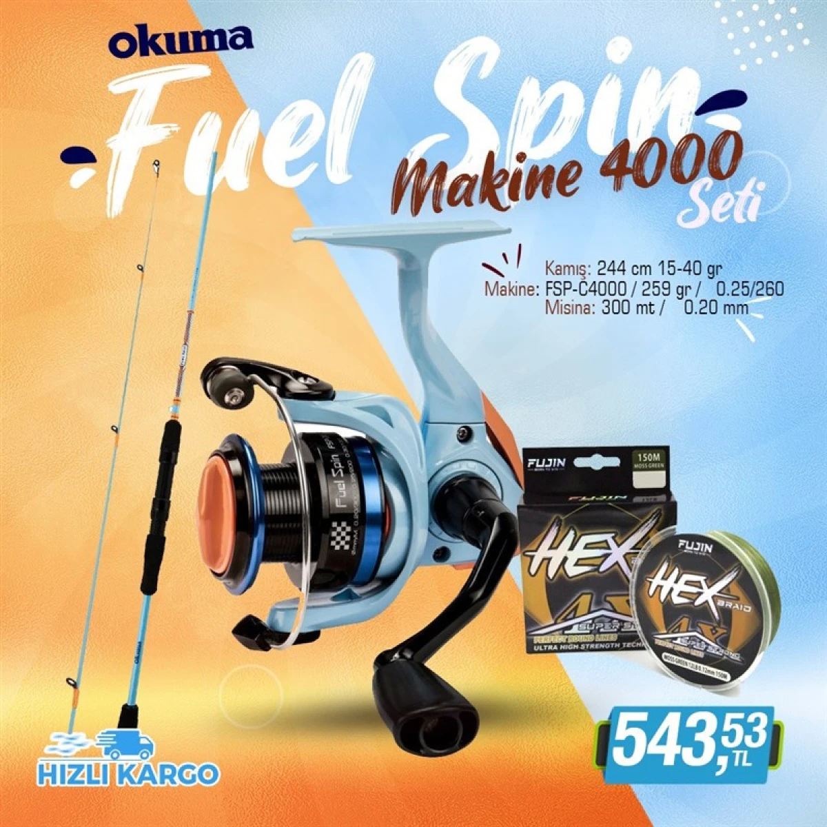 Okuma Fuelspin Spin Set Makine 4000
