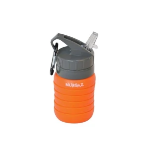 NURGAZ Silikon 0.75 Lt Katlanabilir Matara NG 185 YEŞİL - Turuncu
