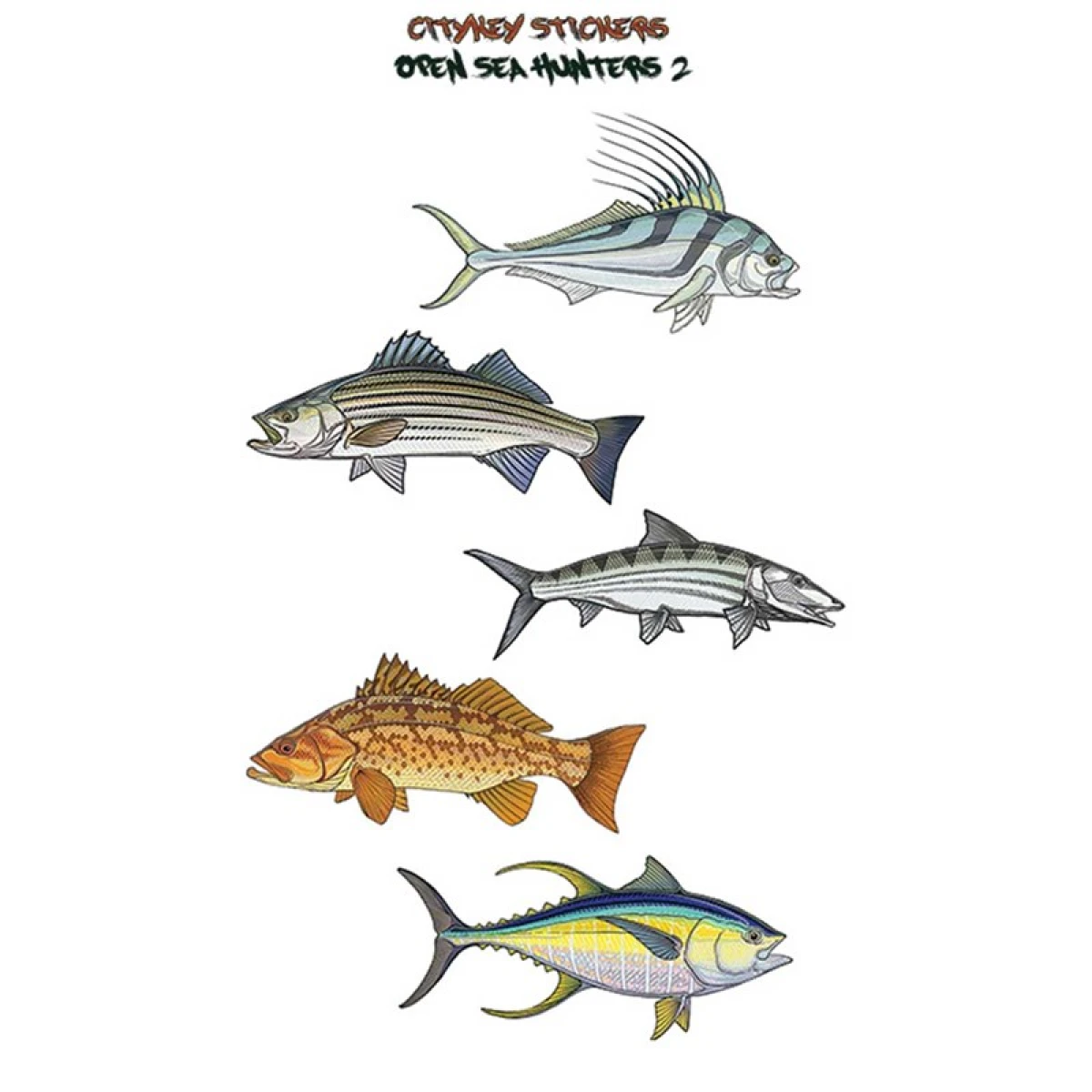 CITYKEY STICKERS Open Sea Hunters 2 Serisi Balık Figürü Sticker