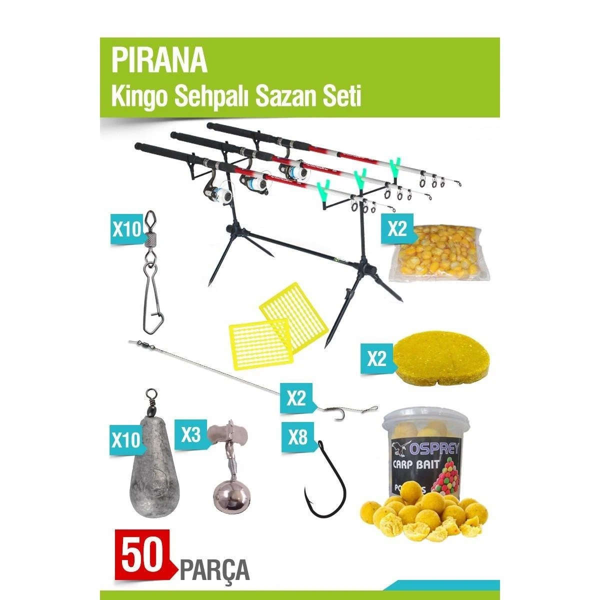 PIRANA Kingo Sehpalı Sazan Seti