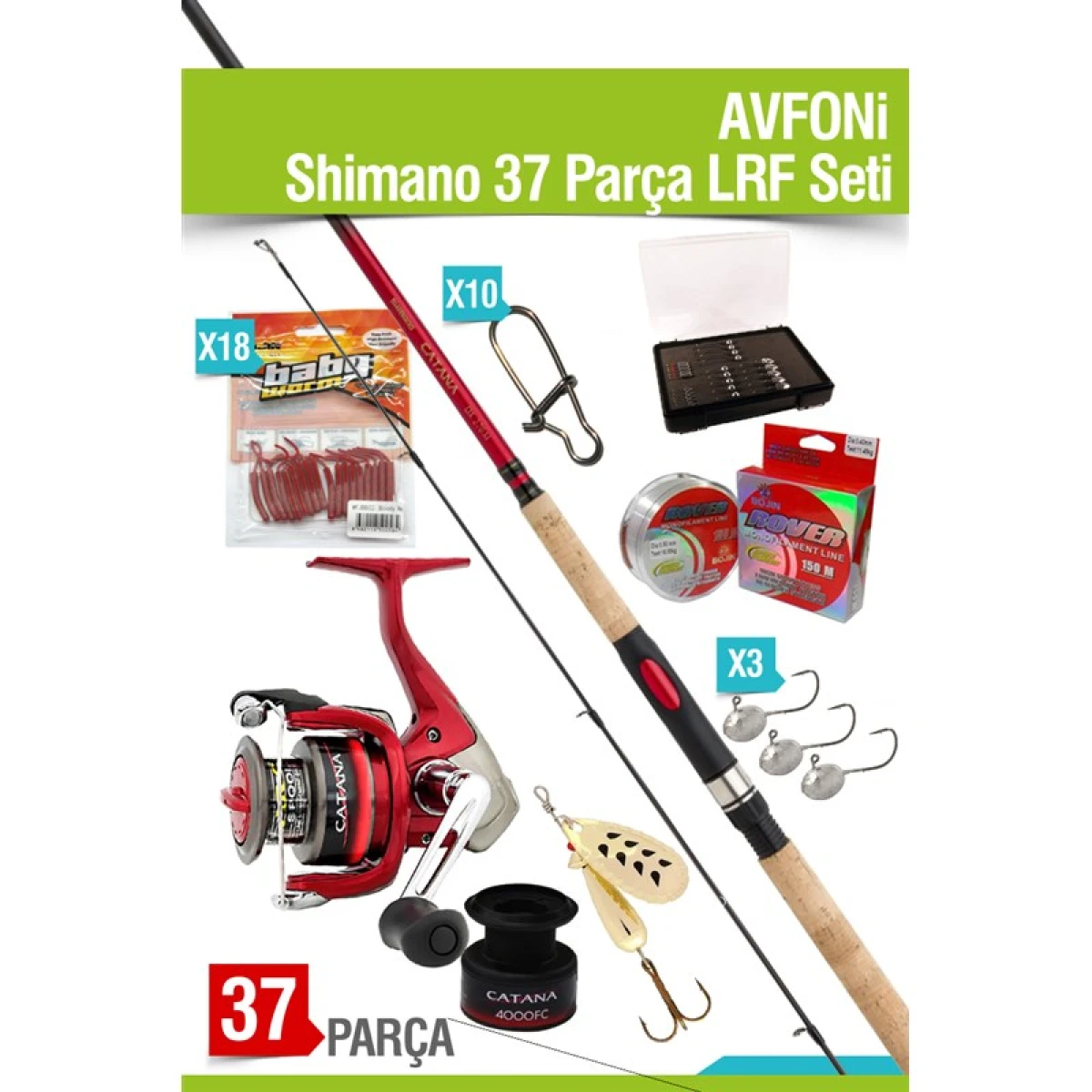 AVFONI Shimano 37 Parça LRF Seti
