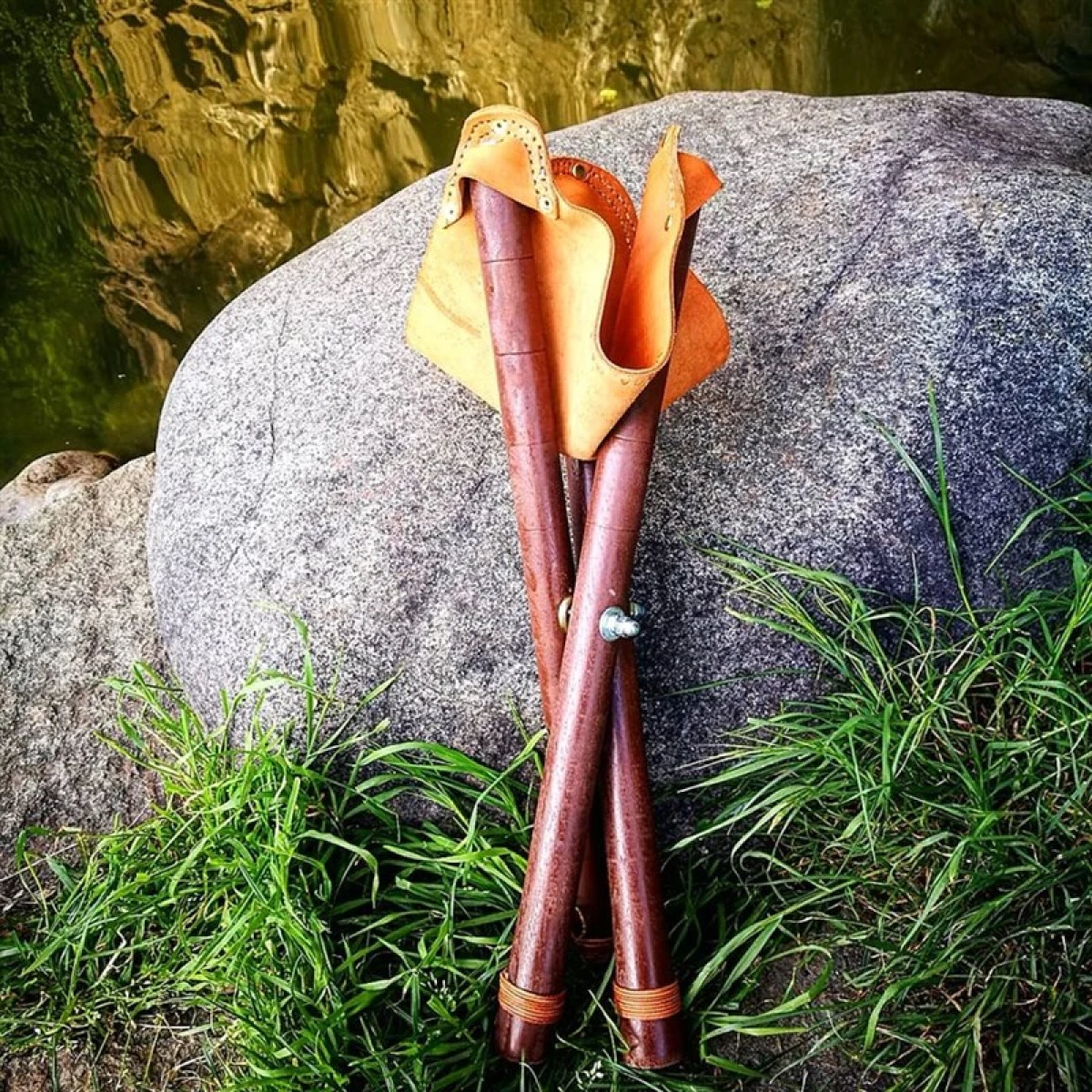 FUNKY CHAIRS Bushcraft Katlanır Deri Tabure