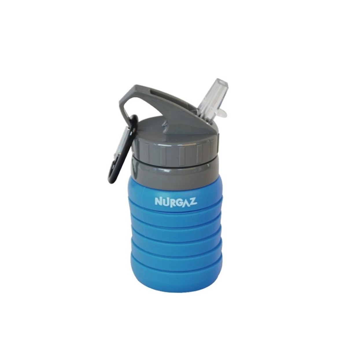 NURGAZ Silikon 0.75 Lt Katlanabilir Matara NG 185 YEŞİL - Mavi