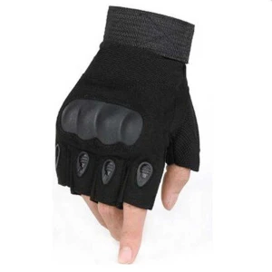 Tactical Half Finger Korumalı Eldiven - SIYAH - M
