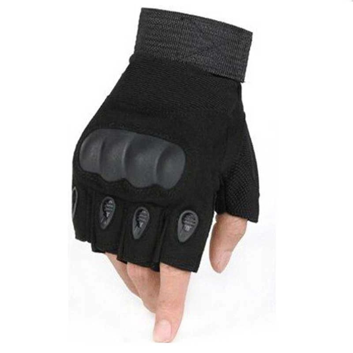 Tactical Half Finger Korumalı Eldiven - SIYAH - M