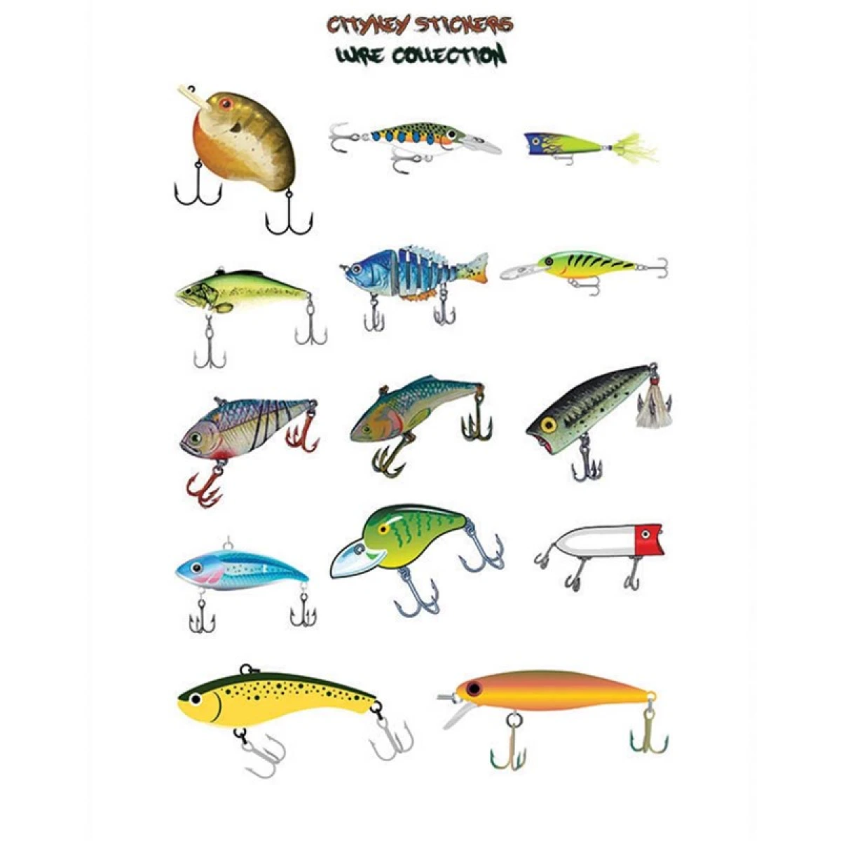 CITYKEY STICKERS Lure Collection Serisi Balık Figürü Sticker