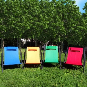 FUNKY CHAIRS Katlanır 5 Kademeli Plaj Şezlong Sandalye - Kırmızı